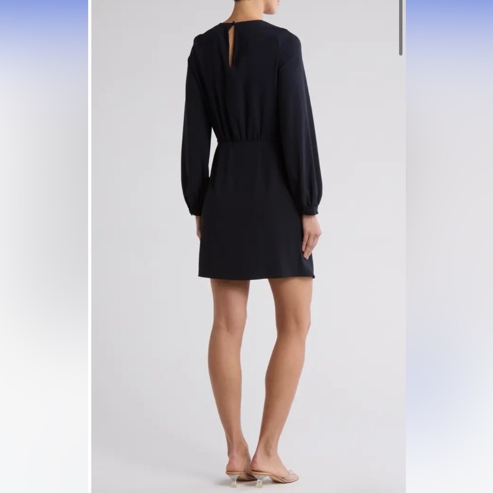 Veronica Beard Asymmetrical Patrizia Long Mini Sleeve Dress Navy Size 4 💃🏻💙 - Picture 2 of 9